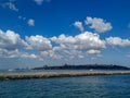 Beautiful sea view on beautiful summer day during touristic vacation season in Istanbul, Turkey
