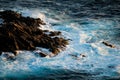 Beautiful sea wave crashing on rock Royalty Free Stock Photo