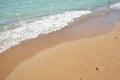 Beautiful sea wave on the sand beach with copy space Royalty Free Stock Photo