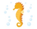 Beautiful seahorse cartoon vector illustration Free Vector