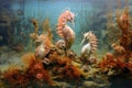 beautiful seahorse family in their natural habitat