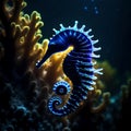 Beautiful seahorse under the sea - ai generated image