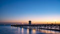 Beautiful Seal Beach Pier at sunset Royalty Free Stock Photo