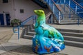 beautiful seal lion sculptures in front of the Aquarium of the Bay at Fisherman\'s Wharf on Pier 39 in San Francisco