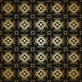 Seamless arabesque black and gold pattern