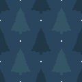 Beautiful seamless background for Merry Christmas or New year. Pine tree on a dark background. Pattern for wrapping paper or