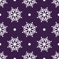 Beautiful seamless background for Merry Christmas or New year. White snow-flakes on a background.