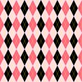 Seamless background pattern. Argyle pattern in pink and black. Royalty Free Stock Photo