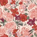 Beautiful Seamless Background with Victorian Roses