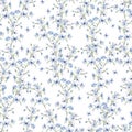 Beautiful Seamless background with watercolor forget-me-not.