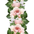 Beautiful seamless border with pink roses. Element for decor