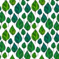 Beautiful seamless floral pattern background. Green leaves backdrop. Hibiscus leaves vector repeatable design.