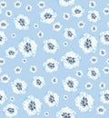 Beautiful seamless floral pattern. Illustration design on blue background ready for textile prints with Hand drawing floral design Royalty Free Stock Photo