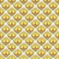 Beautiful seamless floral pattern, stylized yellow with orange sunflowers on a white background Royalty Free Stock Photo