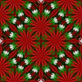 Beautiful seamless flower pattern in stained-glass window style.