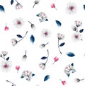 Beautiful seamless Modern white and pink Floral Pattern in wate Royalty Free Stock Photo