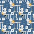 Beautiful seamless pattern with antique statue head bust of the Greek goddess Aphrodite and olives sun columns . Stock