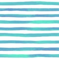 Beautiful seamless pattern with blue watercolor stripes. hand painted brush strokes, striped background. Vector illustration Royalty Free Stock Photo