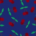 Beautiful seamless pattern with cherries