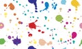 Beautiful seamless pattern of colorful ink blots and splashes. Isolated. Vector illustration Royalty Free Stock Photo