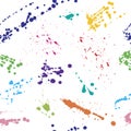 Beautiful seamless pattern of colorful ink blots and splashes. Vector illustration Royalty Free Stock Photo