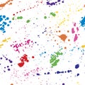 Beautiful seamless pattern of colorful ink blots and splashes. Vector illustration Royalty Free Stock Photo