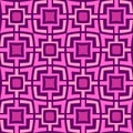 Beautiful seamless pattern of concave and convex squares in pink tones. Vector image