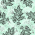 Beautiful seamless pattern with decorative plants. Royalty Free Stock Photo