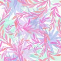 Beautiful seamless pattern with decorative plants. Royalty Free Stock Photo