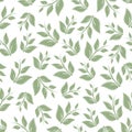 Beautiful seamless pattern design with green leafs isolated background Royalty Free Stock Photo