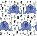 Beautiful seamless pattern enamored elephants. animal illustration