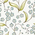 Beautiful seamless pattern with Forget-me not