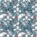 Beautiful seamless pattern for france symbols