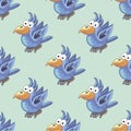 Beautiful seamless pattern with funny parrots.- vector illustration