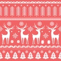 Beautiful seamless pattern with gorgeous deer and snowflake. Winter background for Christmas or New Year design. Vector