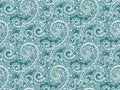 Beautiful seamless pattern with hand drawn abstract scroll flowers