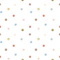 Beautiful seamless pattern with hand drawn watercolor dots.