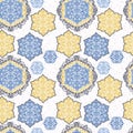 Beautiful seamless pattern with lace snowflakes Royalty Free Stock Photo