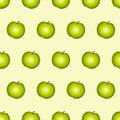 Beautiful Seamless Pattern With Many Whole Apples Light Green Background. Abstract Calm Colors. Modern Design For Royalty Free Stock Photo