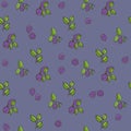 Beautiful seamless pattern with natural fresh blueberries.