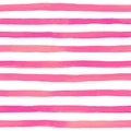 Beautiful seamless pattern with pink watercolor stripes. hand painted brush strokes, striped background. Vector illustration