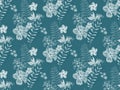 Beautiful seamless pattern with ropical jungle palm leaves and flowers.