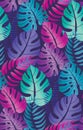 Beautiful seamless pattern with ropical jungle palm leaves.