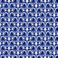 Beautiful seamless pattern texture blue retro circles