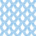 Beautiful seamless pattern with watercolor blue archs. Stock illustration.