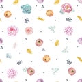 Watercolor floral pattern Royalty Free Stock Photo