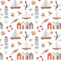 Watercolor marine pattern