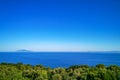 Beautiful seascape in Anacapri with a view of Gulf of Naples and Ischia Island in Campania, Italy Royalty Free Stock Photo