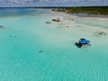 Aerial drone view of Bacalar in Mexico