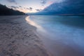 Beautiful seascape with Baltic sea shore after sunset Royalty Free Stock Photo